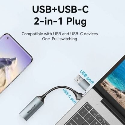 Conversor hdmi 4k 60hz vention acwha/ hdmi hembra / usb macho - usb tipo-c macho/ 480mbps/ 10cm/ negro - Imagen 3