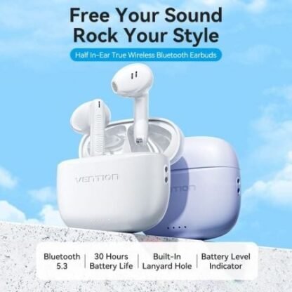 Auriculares bluetooth vention elf e03 nbhb0 con estuche de carga/ autonomía 6h/ negros - Imagen 2