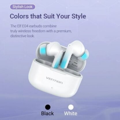 Auriculares bluetooth vention elf e04 nbiw0 con estuche de carga/ autonomía 6h/ blancos - Imagen 4