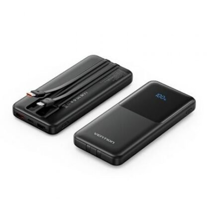 Powerbank 10000mah vention fhob0/ 22.5w/ negra/ incluye cable usb tipo-c y lightning - Imagen 2