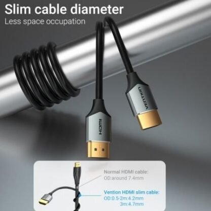 Cable hdmi 2.0 4k vention alehd/ hdmi macho - hdmi macho/ 50cm/ gris - Imagen 4