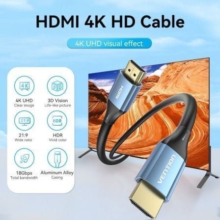 Cable hdmi 2.0 4k vention alhsh/ hdmi macho - hdmi macho/ 2m/ azul - Imagen 2