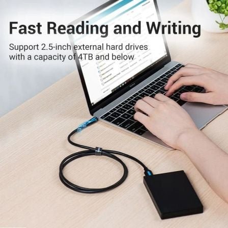 Cable usb 3.0 vention cqabf/ microusb macho - usb tipo-c macho/ 5gbps/ 1m/ negro - Imagen 3