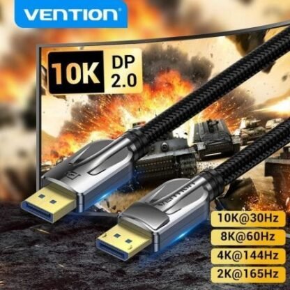 Cable displayport 2.1 16k vention hgabi/ displayport macho - displayport macho/ 3m/ negro - Imagen 2