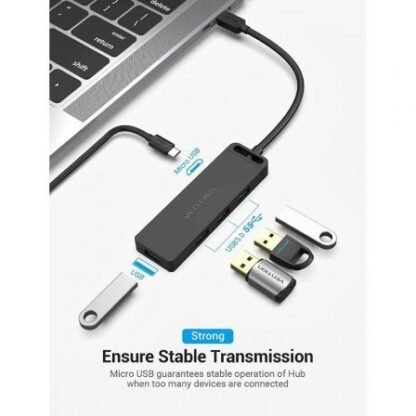Hub usb tipo-c vention tgkbf/ 4xusb/ 1xmicrousb pd/ 1m - Imagen 5