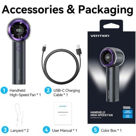 Ventilador de mano vention pban0/ 4 velocidades - Imagen 5