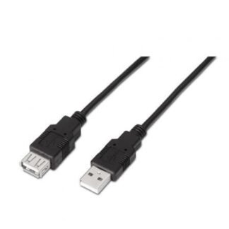Cable alargador usb 2.0 aisens a101-0015/ usb macho - usb hembra/ hasta 2.5w/ 60mbps/ 1m/ negro