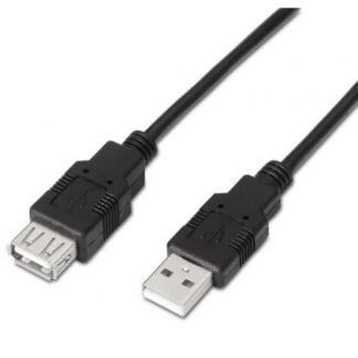 Cable alargador usb 2.0 aisens a101-0016/ usb macho - usb hembra/ hasta 2.5w/ 60mbps/ 1.8m/ negro