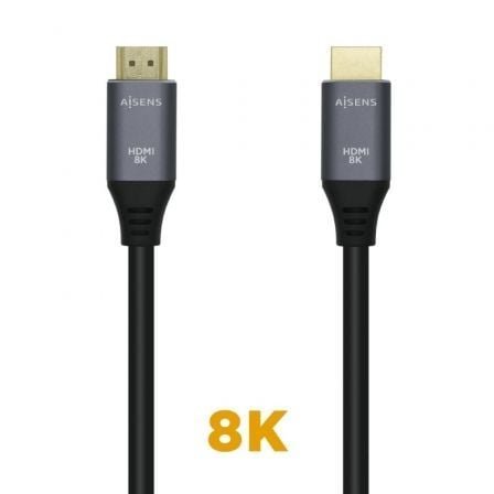 Cable hdmi 2.1 8k aisens a150-0429/ hdmi macho - hdmi macho/ 3m/ gris negro