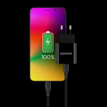 Cargador de pared aisens a110-0538/ 1xusb tipo-c pd3.0/ 20w/ negro - Imagen 4