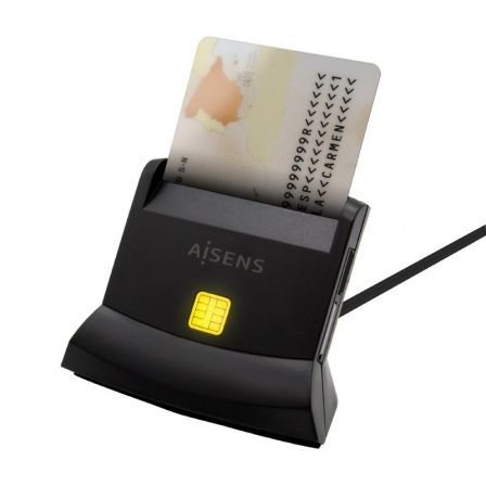 Lector de dni y tarjetas aisens ascr-sn04csd-bk/ usb tipo-c/ negro - Imagen 3