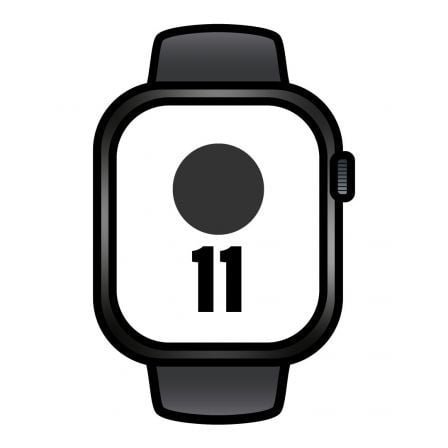 Apple watch series 11/ gps/ cellular/ 46mm/ titanio negro pizarra/ correa deportiva negro pizarra s/m
