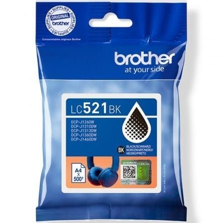 Cartucho de tinta original brother lc521bk/ negro