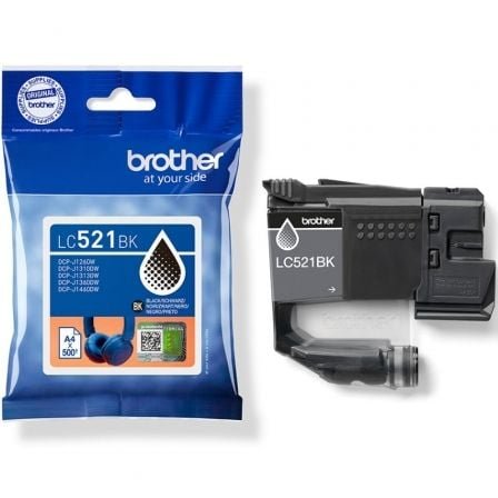 Cartucho de tinta original brother lc521bk/ negro - Imagen 3