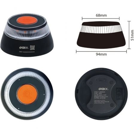 Luz baliza de emergencia para coche ebox v16 iot eb2503/ homologada/ base imantada/ geolocalizable/ funciona a pilas/ incluye - Imagen 4