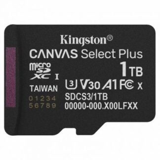 Tarjeta de memoria kingston canvas select plus 1tb microsd xc/ clase 10/ 150mbs