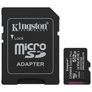 Tarjeta de memoria kingston canvas select plus 512gb microsd xc con adaptador/ clase 10/ 150mbs