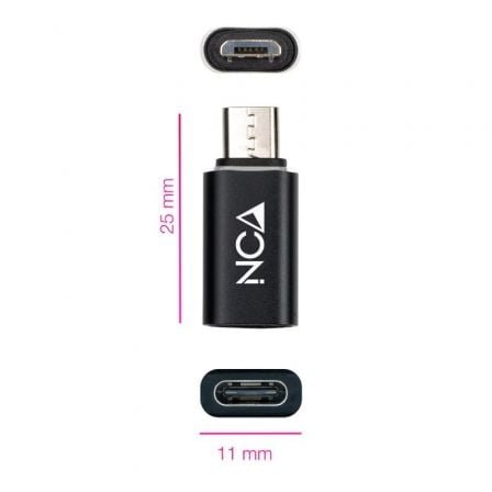 Adaptador nanocable 10.02.0014/ microusb macho - usb tipo-c hembra - Imagen 2