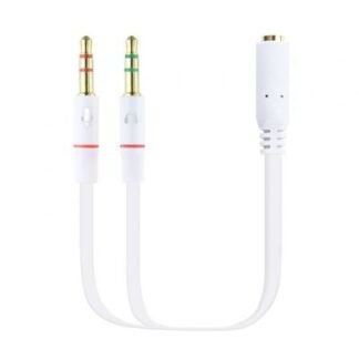 Cable estéreo nanocable 10.24.1203/ jack 3.5 hembra - 2x jack 3.5 macho/ 20cm/ blanco