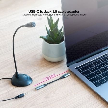 Conversor usb tipo-c nanocable 10.24.1204/ usb tipo-c macho - jack 3.5 hembra - Imagen 3