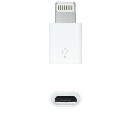 Adaptador micro usb 2.0 lightning nanocable 10.10.4100/ micro usb hembra - lightning macho/ blanco
