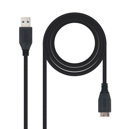Cable usb 3.0 nanocable 10.01.1102-bk/ usb macho - microusb macho/ 2m/ negro - Imagen 2
