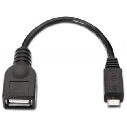 Cable usb 2.0 nanocable 10.01.3500/ microusb macho - usb hembra/ 15cm/ negro - Imagen 5