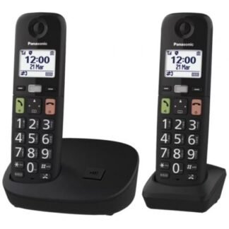 Teléfono inalámbrico panasonic kx-tgu112exb/ pack duo/ negro