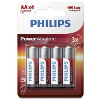 Pack de 4 pilas aa philips lr6p4b/05/ 1.5v/ alcalinas