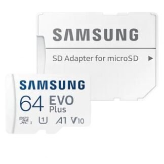 Tarjeta de memoria samsung evo plus 2023 64gb microsd xc con adaptador/ clase 10/ 160mbs