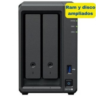 Nas synology diskstation ds725+/ 2 bahías 3.5"- 2.5"/ 8gb ddr4/ 8tb/ formato torre