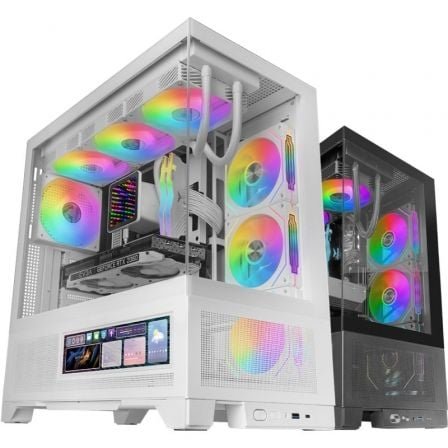 Caja gaming semitorre mars gaming mc-lcdx/ blanca