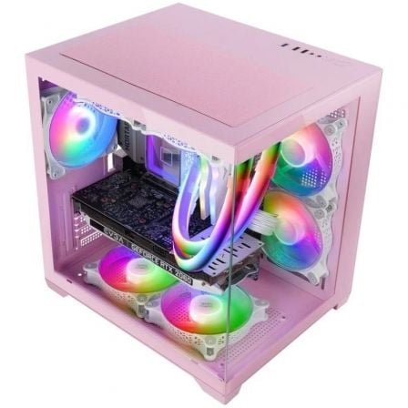 Caja gaming minitorre mars gaming mc-view2/ rosa - Imagen 2