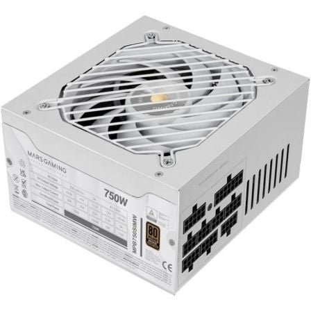 Fuente de alimentación mars gaming mpb750sim/ 750w/ ventilador 14cm/ 80 plus bronze/ blanca