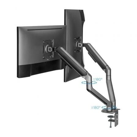 Soporte de mesa para 2 monitores tooq db4132tnr-g/ giratorio/ inclinable/ hasta 9kg - Imagen 4