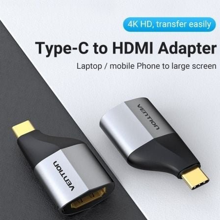 Adaptador usb tipo-c vention tcah0/ usb tipo-c macho - hdmi hembra - Imagen 2