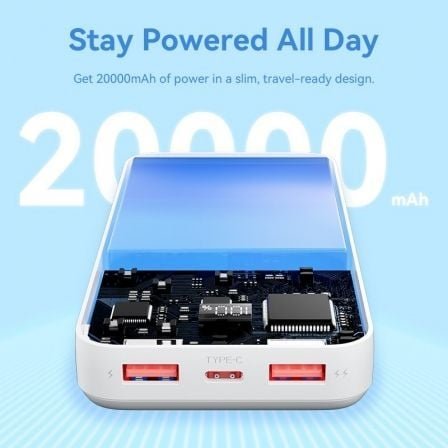 Powerbank 20000mah vention fhlw0/ 22.5w/ blanca - Imagen 3