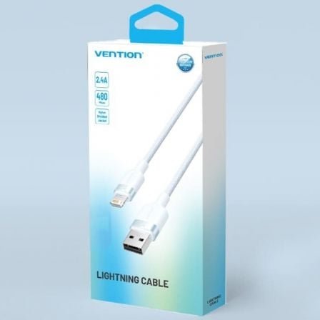 Cable usb lightning vention lanwh/ usb macho - lightning macho/ 480mbps/ 2m/ blanco - Imagen 4