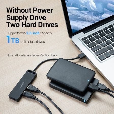 Hub usb 2.0 vention chmbb/ 4xusb/ 15cm - Imagen 3