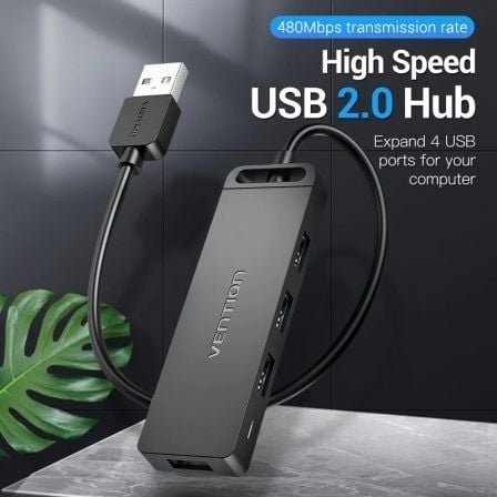 Hub usb 2.0 vention chmbb/ 4xusb/ 15cm - Imagen 5