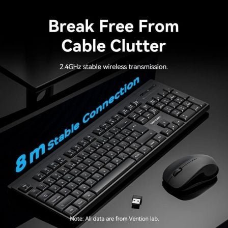 Teclado y ratón inalámbricos vention combo ktzb0-en/ inglés - Imagen 3