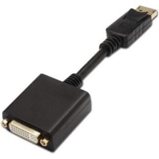 Cable conversor aisens a125-0133/ displayport macho - dvi hembra/ 15cm/ negro