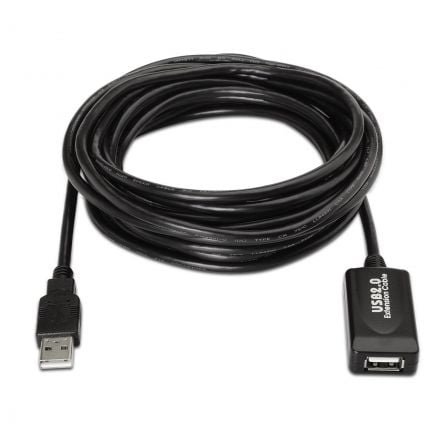 Cable alargador usb 2.0 aisens a101-0019/ usb macho - usb hembra/ hasta 2.5w/ 60mbps/ 10m/ negro - Imagen 2