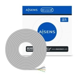 Bobina de cable rj45 utp awg23 cca (aleación) aisens a135-0660 cat.6/ 100m/ gris