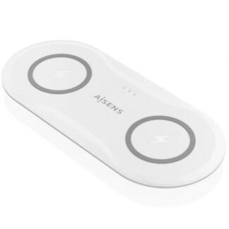 Base de carga inalámbrica aisens asch-15w2wc059-w/ 15w/ blanco