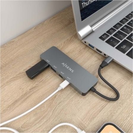 Hub usb tipo-c aisens a109-0694/ 2xusb/ 2xusb tipo-c/ gris - Imagen 5