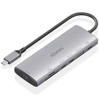 Docking usb tipo-c aisens asuc-7p031-gr/ 1xhdmi 4k/ 1xusb/ 2xusb tipo-c/ 1xlector tarjetas/ 1xusb tipo-c pd/ gris