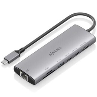 Docking usb tipo-c aisens asuc-7p032-gr/ 1xhdmi 4k/ 1xusb/ 2xusb tipo-c/ 1xrj45/ 1xlector tarjetas/ gris