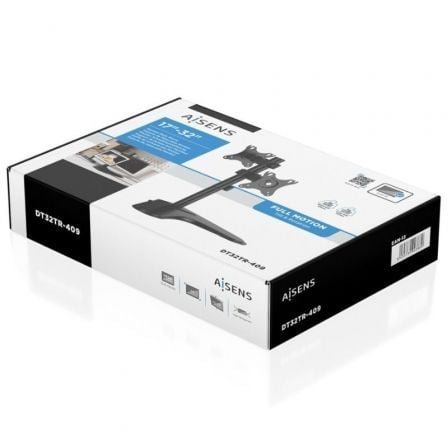 Soporte de mesa para 2 monitores aisens dt32tr-409/ giratorio/ inclinable/ hasta 8kg - Imagen 4