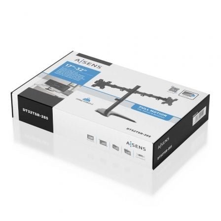 Soporte de sobremesa para 2 monitores aisens dt32tsr-285/ giratorio/ inclinable/ hasta 10kg - Imagen 5